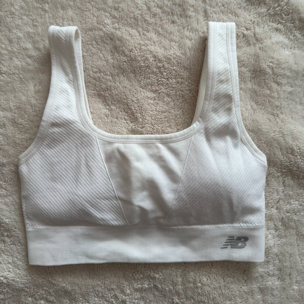 New Balance Seamless Crop Sports Bra - White (S/P)